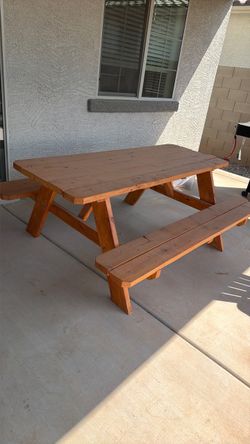 Outside picnic table