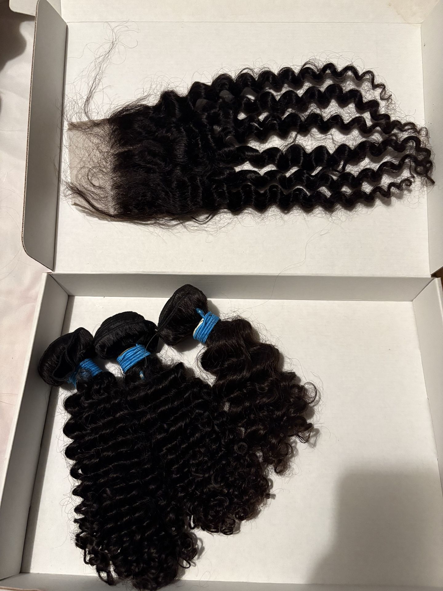 Deep Wave Black Bundles & Closure Human Hair