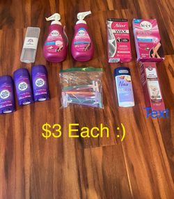 Nair, Veet, and Lady Speed Stick Deodorant