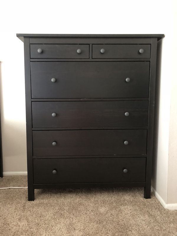 🔥 Beautiful 6 Drawer Hemnes Dresser, Black-Brown, Ikea, Chest of Drawers, Super Clean 🔥