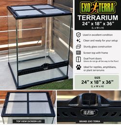 Exo Terra Glass Terrarium 24x18x36