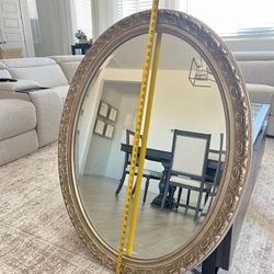 Antique Silver Oval Mirror