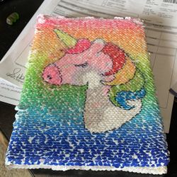 Reversible Sequin Notebook Unicorn/donut