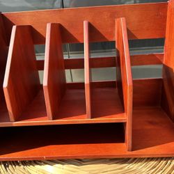 Dark Wood Desk Organizer For Files Books etc Solid Wood