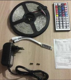 16.4 feet RGB LED Strip Light 5050 SMD Diode RGB Tape Waterproof Flexible LED Ribbon 30D/M With Remote Controller + DC12V Power Adapter