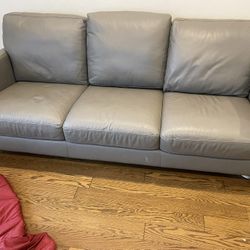 Grey Leather Couch