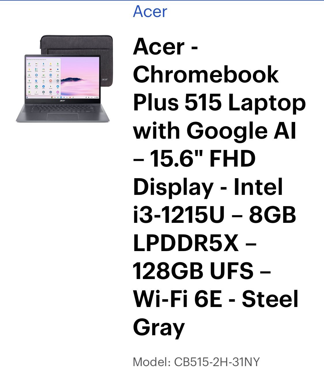Acer Laptop Like New 