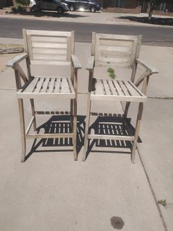 Two Teakwood Highboy Chairs