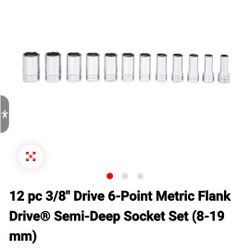 12 pc 3/8" Drive 6-Point Metric Flank Drive® Semi-Deep Socket Set (8-19 mm)
Item no :212FSMSY