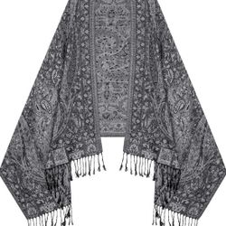 Umjetnost Womens Soft Silky Pashmina Rave Scarf Paisley Pattern Pashmina Shawl Wrap with Fringes
