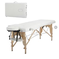 Portable Massage Table 2-Fold Spa Bed Adjustable Salon Table with Non-Woven Carrying Bag