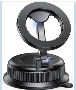 Magnetic Car Phone Holder for MagSafe, Strong Suction Cup Car Phone Mount for Dashboard & Windshield, 360° Rotatable & Foldable, Adjustable Cell Phone