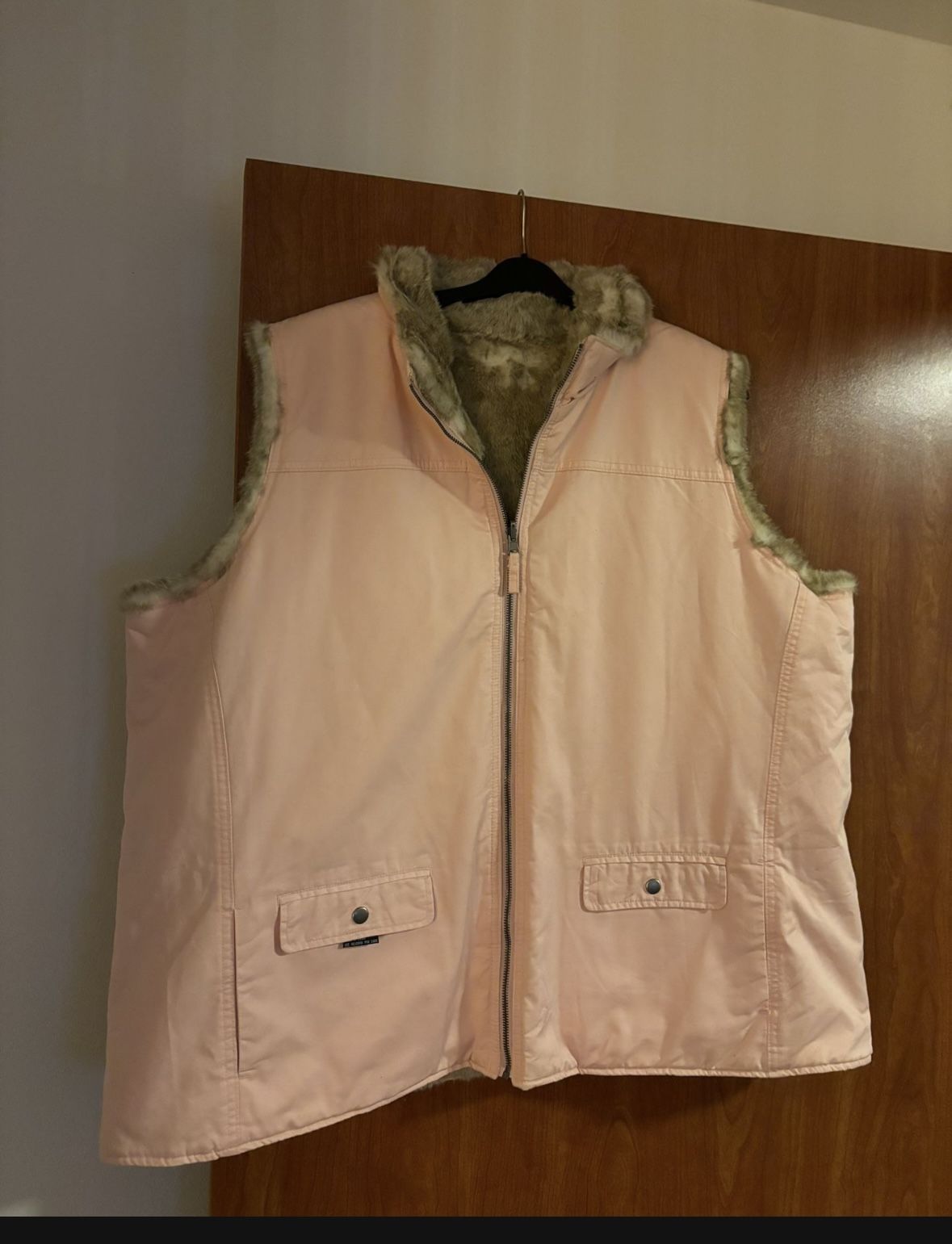 Vintage Dennis Basso Reversible Faux Fur Vest 3XL