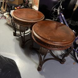 End Tables Metal Frame Wood Top