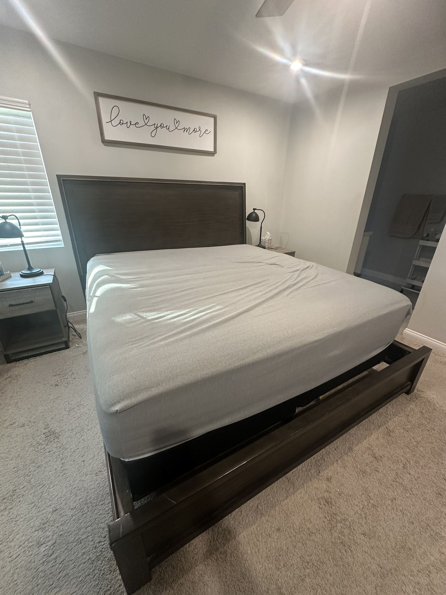 Bed Frame Cali King -Dark Brown