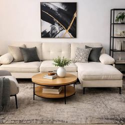 Beige 3-Seater Sectional Sofa