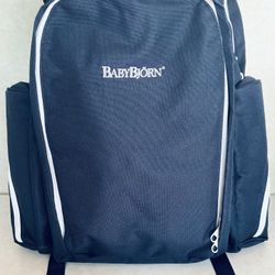 Baby Bjorn Navy Blue diaper and two bottle baby backpack. 