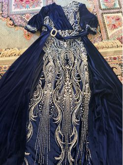 Engagement Velvet dress with detachable skirt
