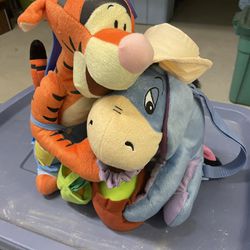 Disneys Tiger And Eeyore Plush Backpack With tags! Never Used! 