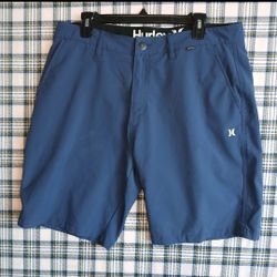 Hurley Shorts - Mens Navy Blue Stretch - Size 36- Outdoors Beach Walking Hiking