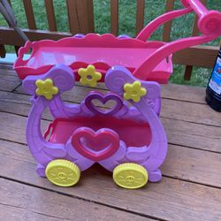 Tea Cart w/removeable Top Tray and a Few Dishes