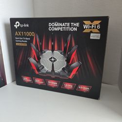 TP-Link - Archer AX11000 Tri-Band Wi-Fi 6 Router - Black/Red