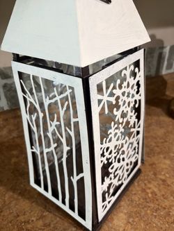 White Metal Decorative Candle Lantern