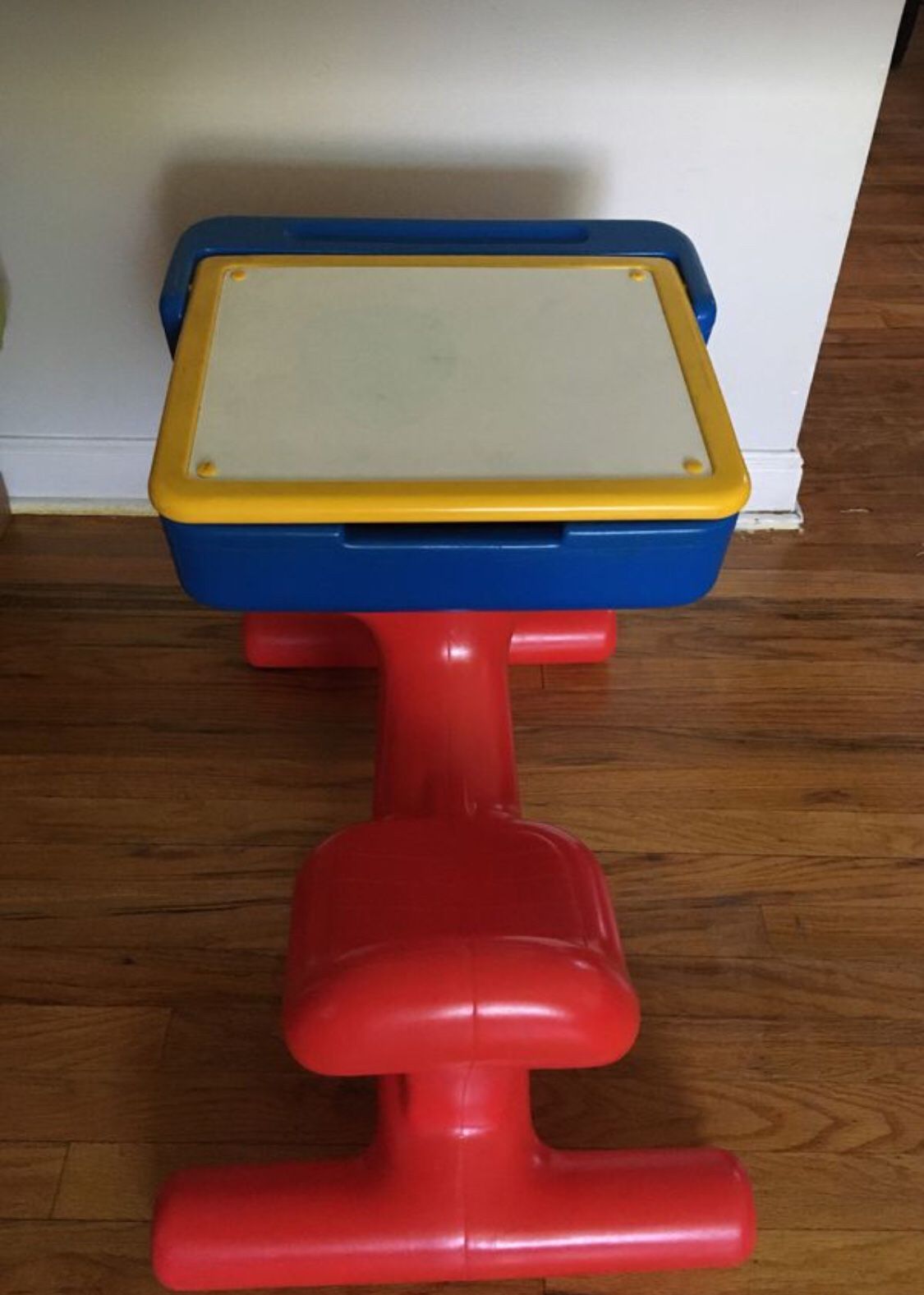 Desk #2 Vintage Today’s Kids Fisher Price School desk. PERFECT desk for your preschooler or toddler! It comes with the seat attached in bright prima