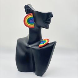 Stud Clay Rainbow Earrings