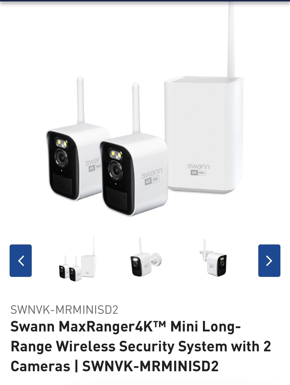 Swann Max Range Security  2 Cameras With Hub 