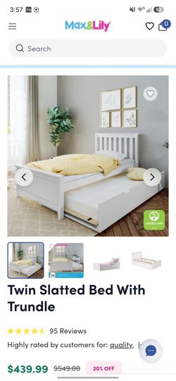 White kids trundle bed