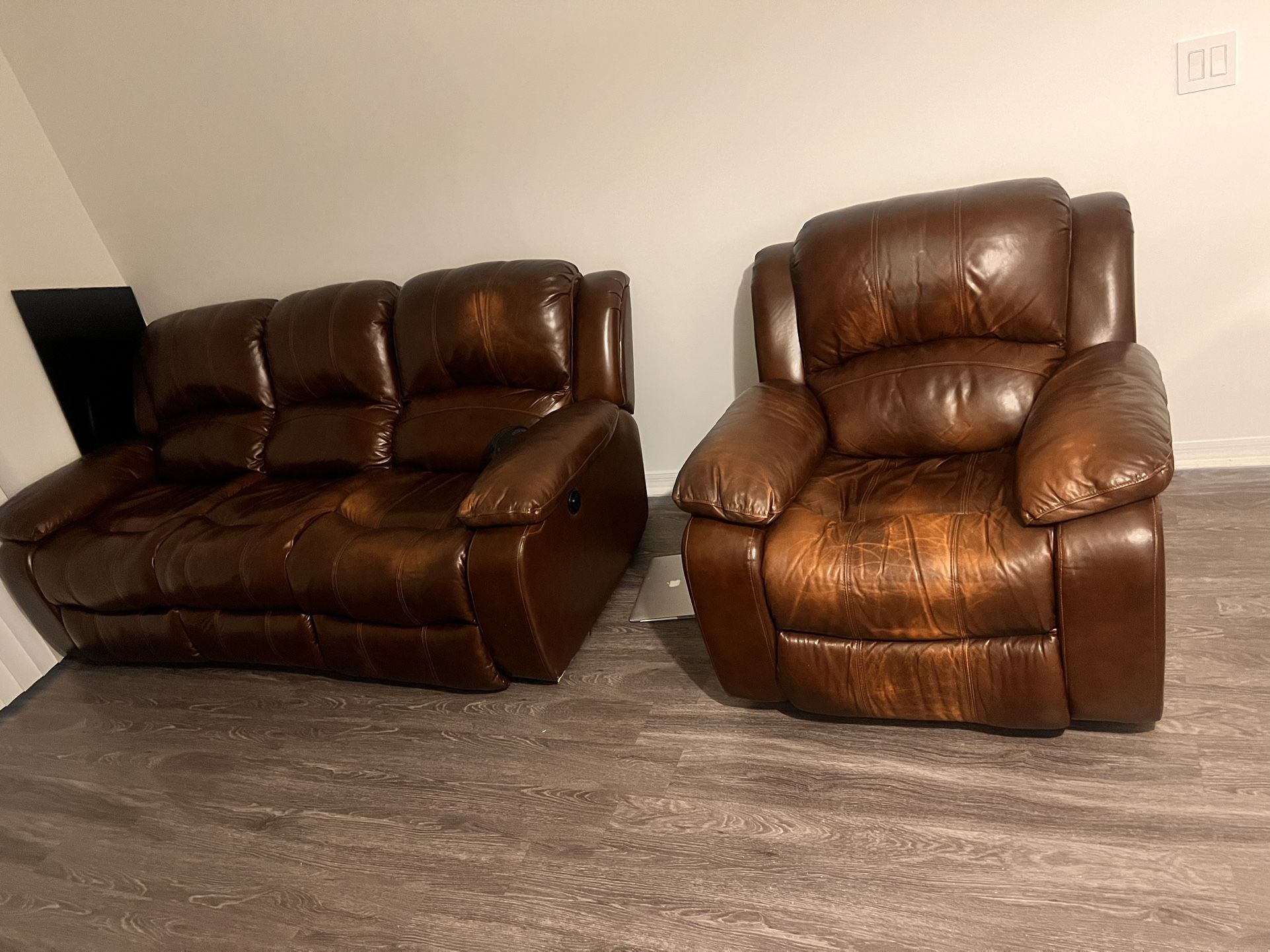 Reclining Leather Couch