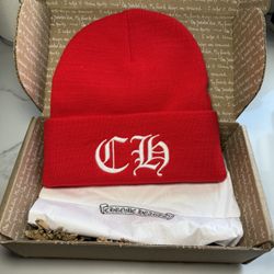 Chrome Hearts red beanie 