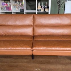 Mainstays Futon, Camel Faux Leather