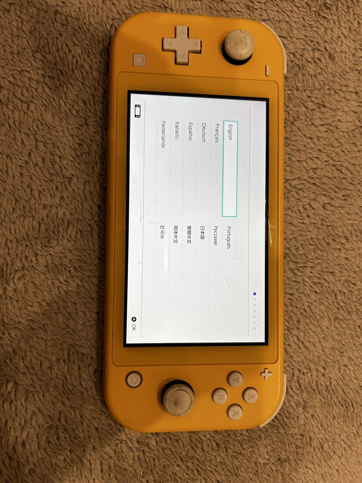 Yellow Nintendo Switch Lite