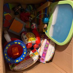 Box of kids toys