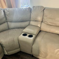 Flu Sectional Couch With Electric Recliner 