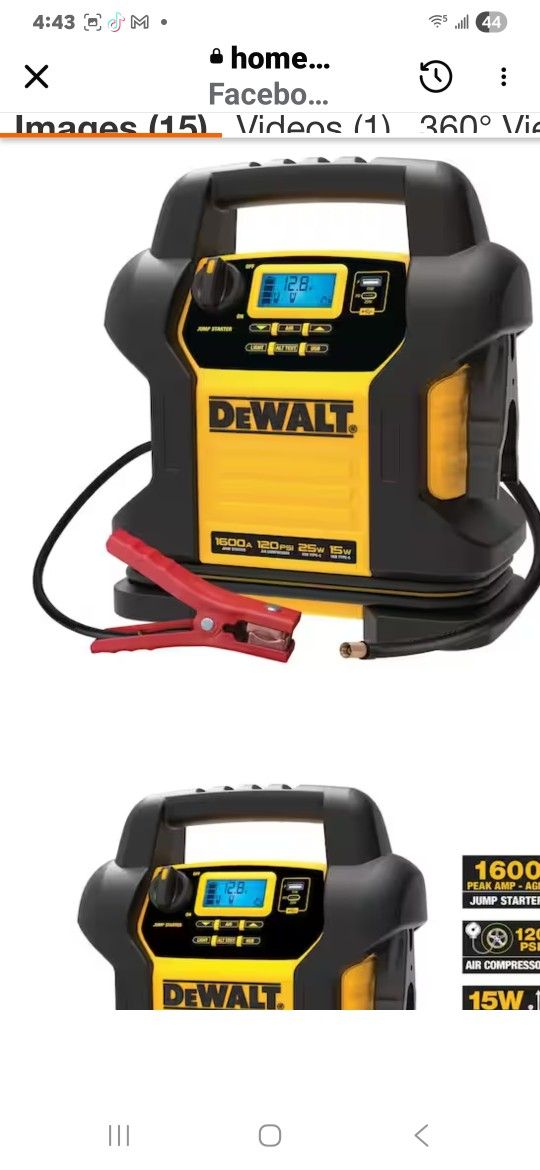 DEWALT
1600 Peak Amp Jump Starter with Digital Compressor and USB Power Bank