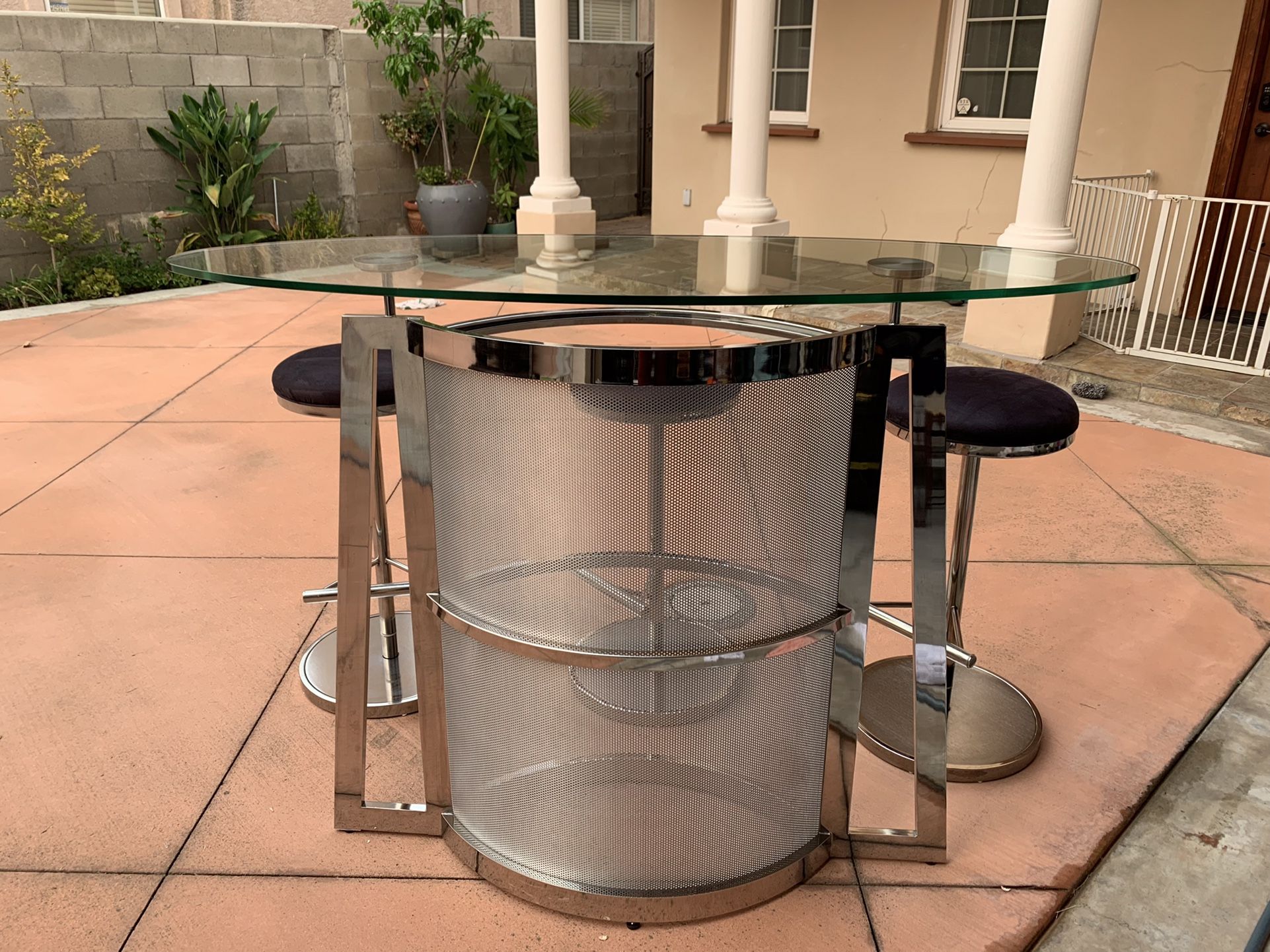 Bar Table With Set Of 3 Chairs