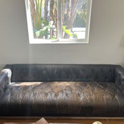 Vintage Tufted Leather Couch