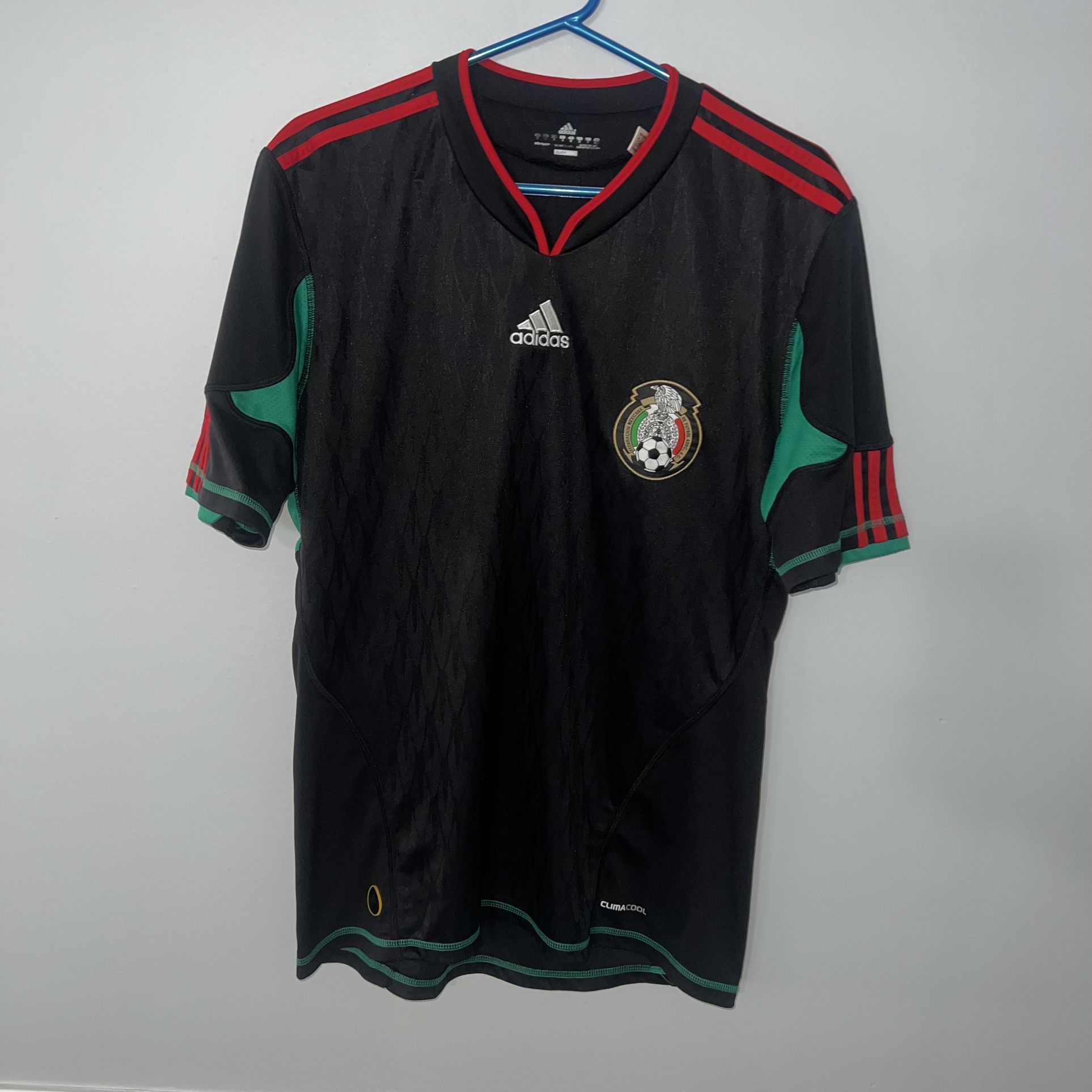 Mexico National Team Jersey Mens Medium Black Adidas 2010 World Cup Futbol