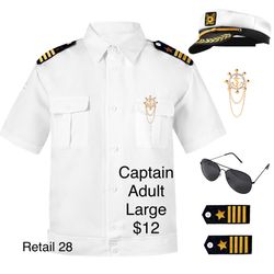 Captain Adult Large Costume / Traje de Capitan Adulto Grande
