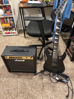 Jackson Guitar w/ Marshall Amp