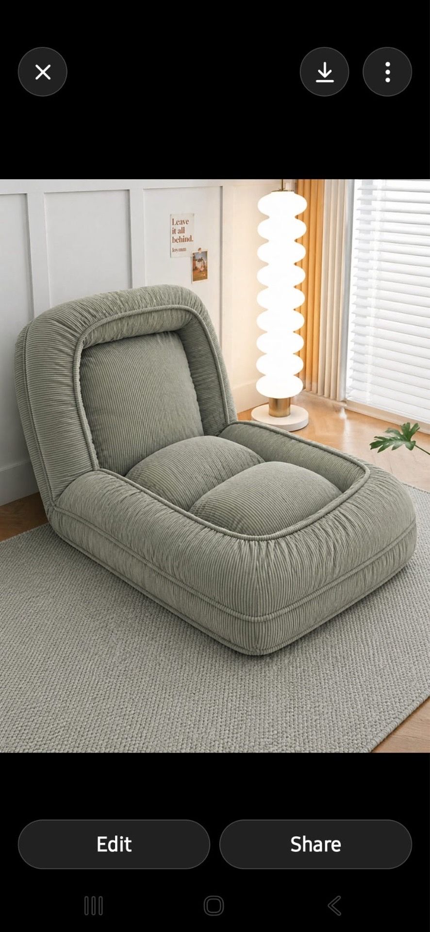 Lazy Sofa Couch Bed with 6-Position Adjustable
