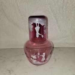 Vintage Mary Gregory Cranberry Tumble Up