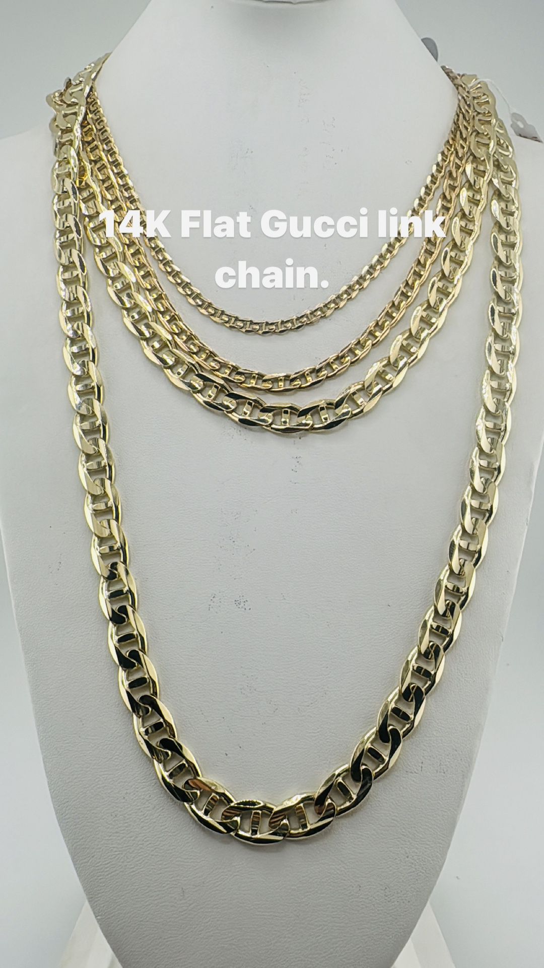 14K 💯 flat Gucci link chain. brand new, in stock.