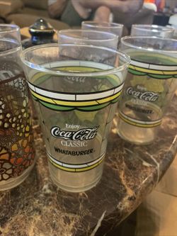 Vintage Yellow Rose Coca Cola Pitcher/Glasses
