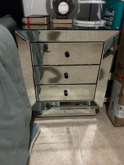 Mirrored nightstand