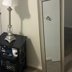 Antique Mirror And Lamp 