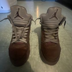 Jordan 5 High Top Leather Sneakers 